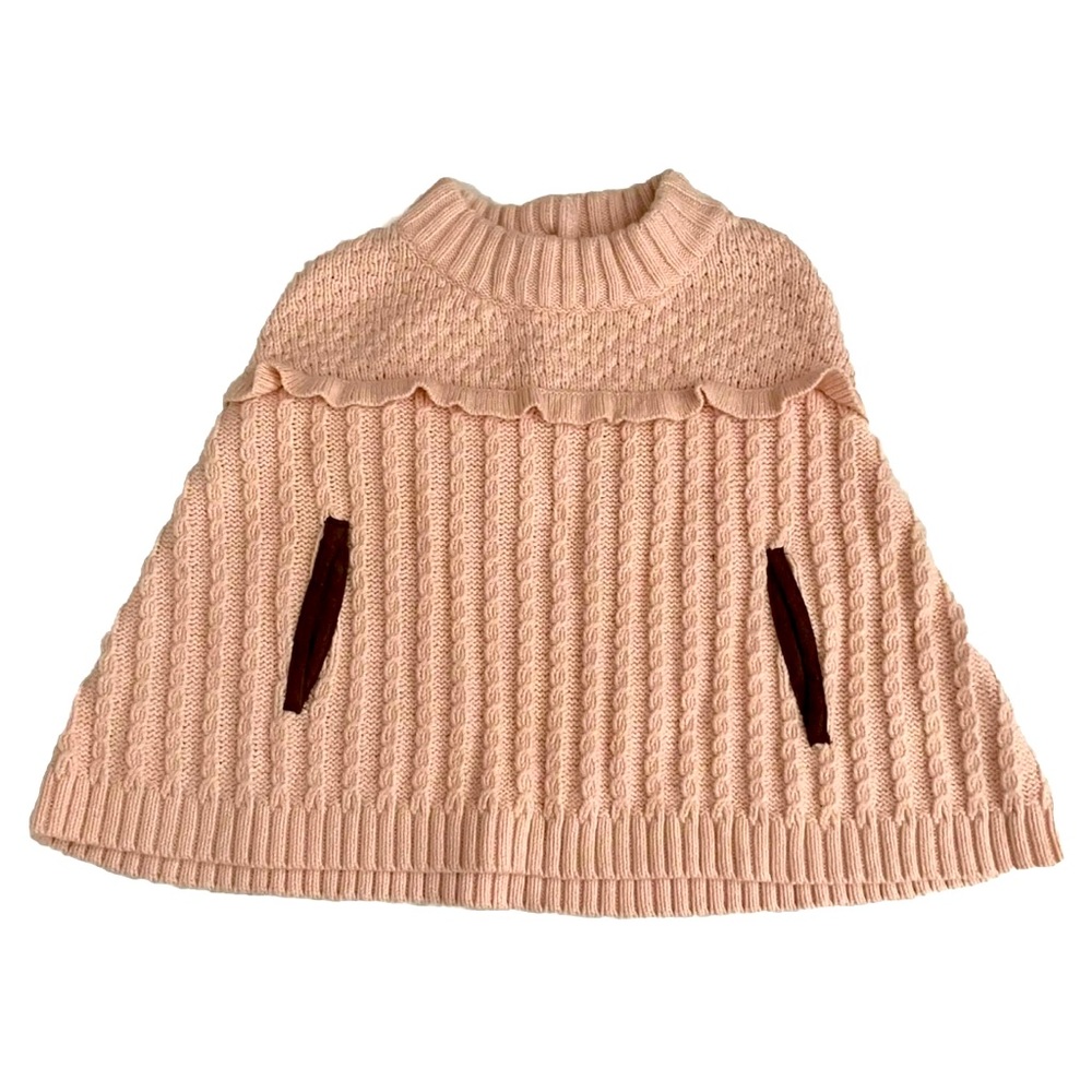 Janie and Jack Pink Knit Sweater Poncho Cape Size 6-12 Months